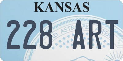 KS license plate 228ART