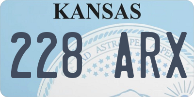 KS license plate 228ARX