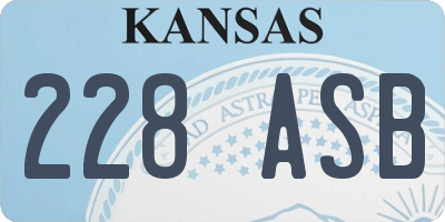 KS license plate 228ASB