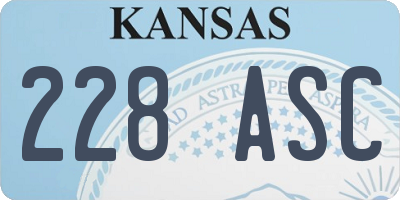 KS license plate 228ASC