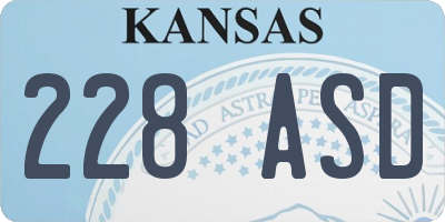 KS license plate 228ASD