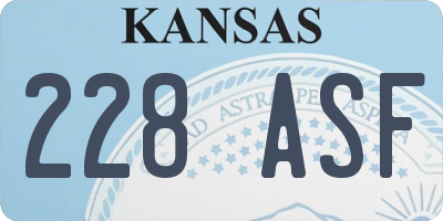 KS license plate 228ASF