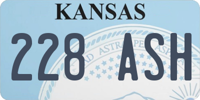 KS license plate 228ASH
