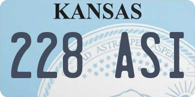 KS license plate 228ASI