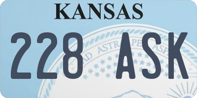 KS license plate 228ASK