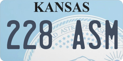KS license plate 228ASM