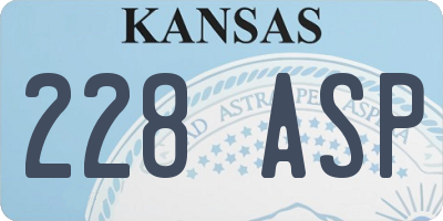 KS license plate 228ASP