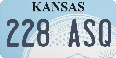 KS license plate 228ASQ