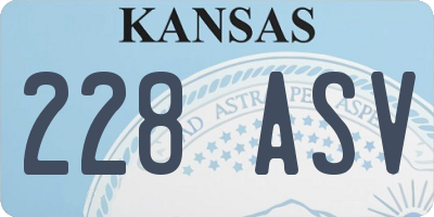 KS license plate 228ASV