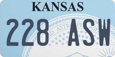 KS license plate 228ASW