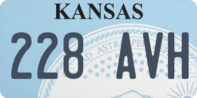 KS license plate 228AVH
