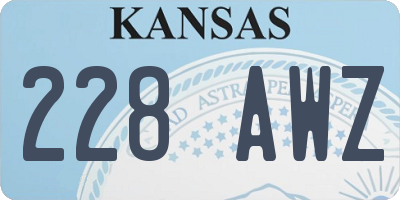 KS license plate 228AWZ