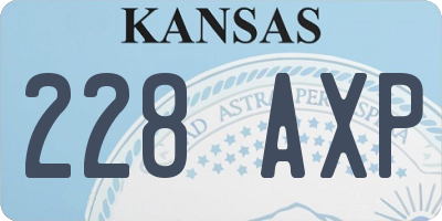 KS license plate 228AXP