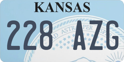 KS license plate 228AZG