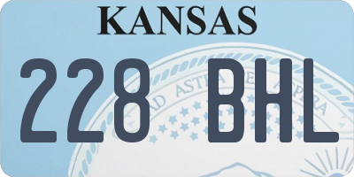 KS license plate 228BHL