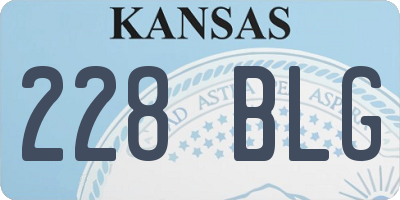 KS license plate 228BLG