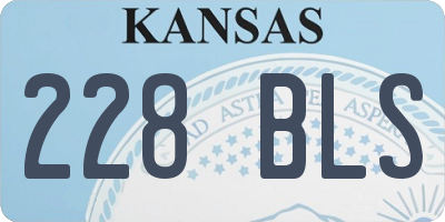 KS license plate 228BLS