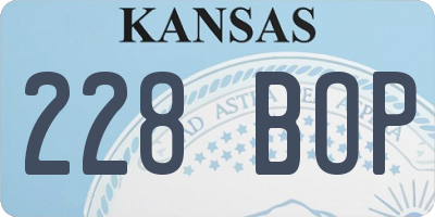 KS license plate 228BOP