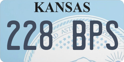 KS license plate 228BPS