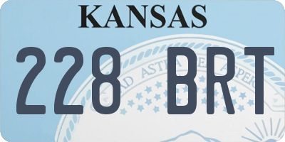 KS license plate 228BRT