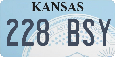 KS license plate 228BSY