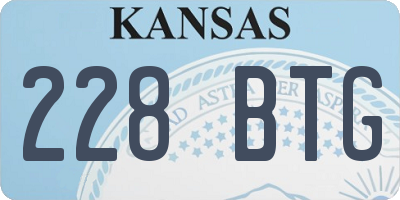 KS license plate 228BTG