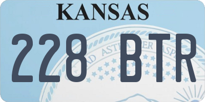 KS license plate 228BTR