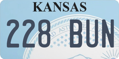 KS license plate 228BUN