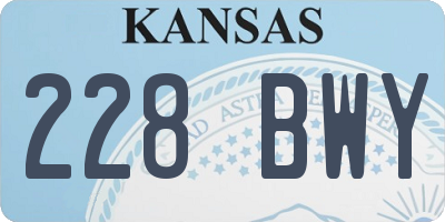 KS license plate 228BWY