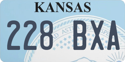 KS license plate 228BXA