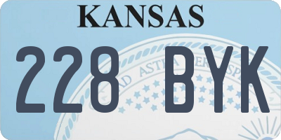 KS license plate 228BYK