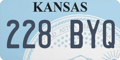 KS license plate 228BYQ