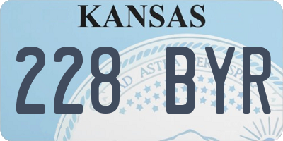 KS license plate 228BYR