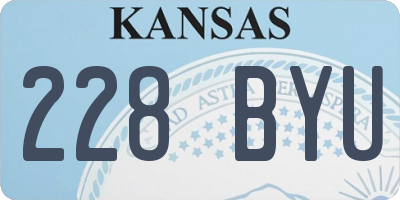 KS license plate 228BYU