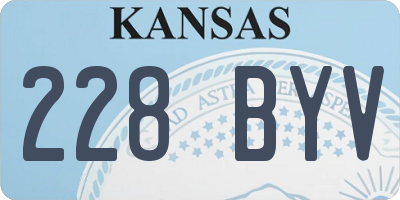 KS license plate 228BYV