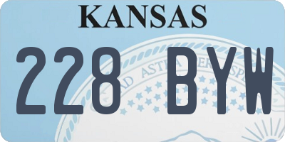 KS license plate 228BYW
