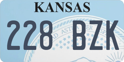 KS license plate 228BZK