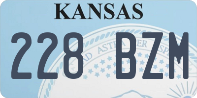 KS license plate 228BZM