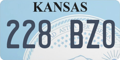 KS license plate 228BZO