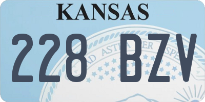 KS license plate 228BZV