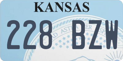 KS license plate 228BZW