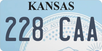 KS license plate 228CAA