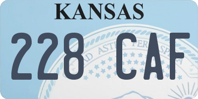 KS license plate 228CAF