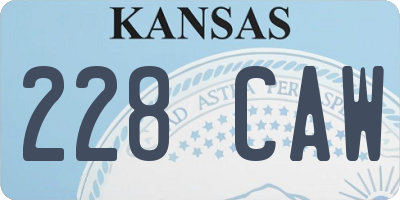 KS license plate 228CAW
