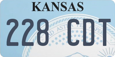 KS license plate 228CDT