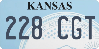 KS license plate 228CGT