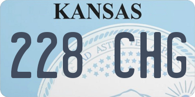 KS license plate 228CHG