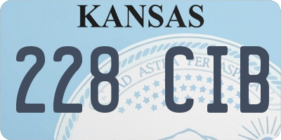 KS license plate 228CIB