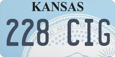 KS license plate 228CIG