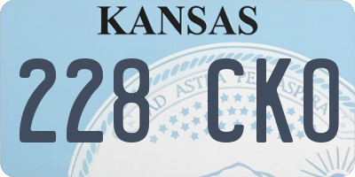 KS license plate 228CKO